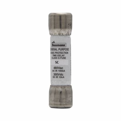 Eaton Bussmann Series SC-30 SC Series Current Limiting Time Delay Fuse, 30 A, 480 VAC/300 VDC, 100/10 kA Interrupt, Class: G, Cylindrical Body