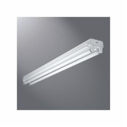 Cooper Lighting Metalux® 8TSSF-232-UNV-EB81-U Universal Strip Light Fixture With Knockout, (2) Fluorescent Lamp, 120/277 VAC, Baked White Enamel Housing