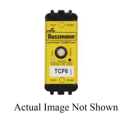 Eaton Bussmann Series Low-Peak™ CUBEFuse™ TCF6 Current Limiting Inrush Current Withstand Time Delay Fuse, 6 A, 600 VAC, 300 VDC, 300/100 kA Interrupt, Class: CF, Square Body