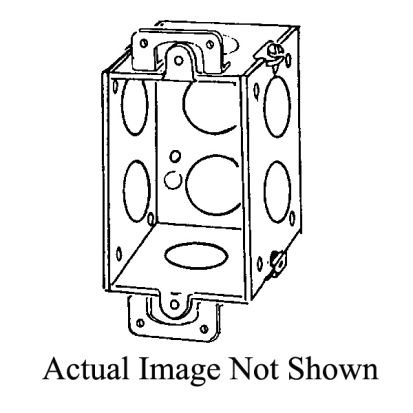 Emerson Electric Appleton® 111 Square Corner Gangable Switch Box, Steel, 10 cu-in Capacity, 1 Gangs, 8 Knockouts