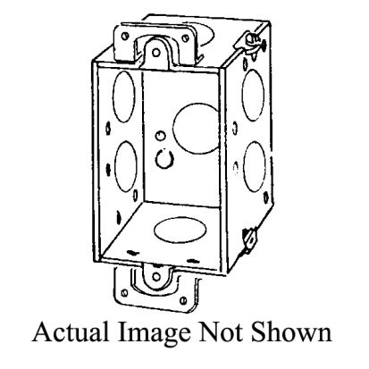 Emerson Electric Appleton® 222 Square Corner Gangable Switch Box, Steel, 12.5 cu-in Capacity, 1 Gangs, 7 Knockouts