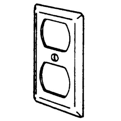 Emerson Electric Appleton® ETP™ 2510 Handy Box Cover, 4 in L x 2-1/8 in W, Duplex Receptacle Cover, Steel