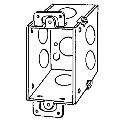 Emerson Electric Appleton® 333 Square Corner Gangable Switch Box, Steel, 14 cu-in Capacity, 1 Gangs, 7 Knockouts