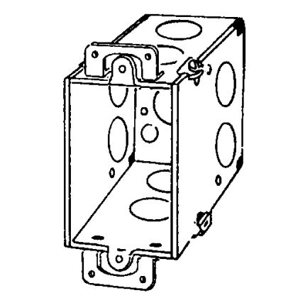 Emerson Electric Appleton® 333D Square Corner Gangable Switch Box, Steel, 18 cu-in Capacity, 1 Gangs, 9 Knockouts