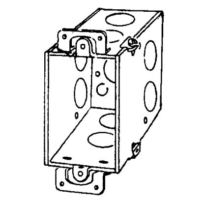 Emerson Electric Appleton® 336 Square Corner Gangable Switch Box, Steel, 18 cu-in Capacity, 1 Gangs, 9 Knockouts