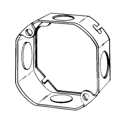 Appozgcomm ETP™ 4OE-SPL Octagon Box Extension Ring With Knockouts, 1-1/2 in D, Steel