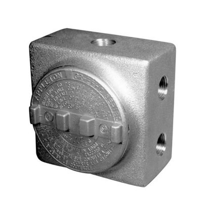 Appleton® UNILETS™ GRSS100 Dust-Ignitionproof Raintight Explosionproof Conduit Outlet Box With Multiple Hubs and Cover, 1 in, 3.38 in Cover Opening, 29 cu-in, Epoxy Powder Coated