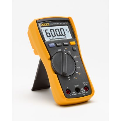 Fluke® FLUKE-115 Digital Multimeter, 600 VDC/VAC, 10 A, 40 MOhm Measuring, 600 VAC/VDC, 10 A, 0.1 Ohm to 40 MOhm, Digital Display