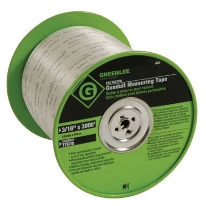 Greenlee® 435 Measuring Tape, 3000 ft L x 3/16 in W Blade, Waterproof Polyester, Imperial