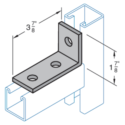 Haydon A-306, 73225, H-Strut 3 Hole Corner Connector, 3-7/8 Inch, EG Angle Bracket