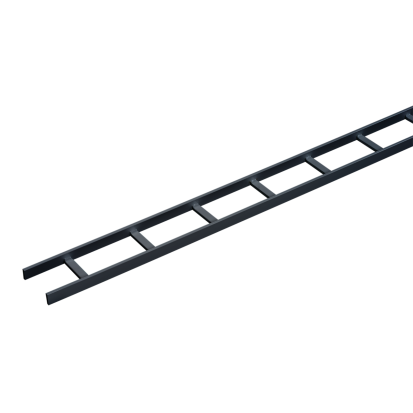 nVent HOFFMAN LSS12BLK Ladder Rack Straight Section, 10 ft L x 12 in W, 9 in Rung Spacing, Steel