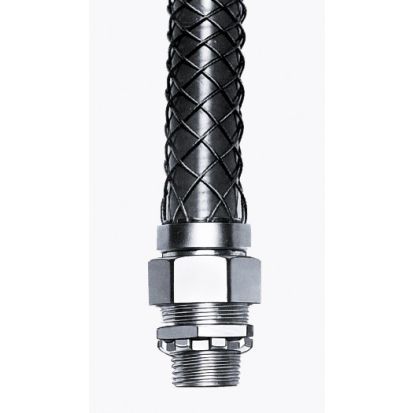 Hubbell Wiring Device-Kellems 07402003 Standard Straight Conduit Connector With Mesh Grip, 3/4 in MNPT Trade, Steel