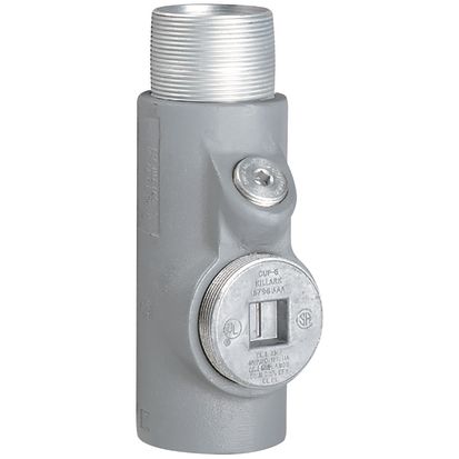 Hubbell Killark® ENY-2-T Conduit Sealing Fitting With Nipple, 3/4 in, Aluminum, Electro-Static Powder Coated