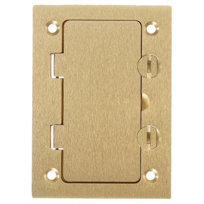 Hubbell Wiring Device-Kellems S3826 1-Gang Rectangular Standard StyleLine® Opening Floor Box Cover, 4.35 in L x 3.1 in W, For Use With Metallic Flush Concrete Floor Box, Brass