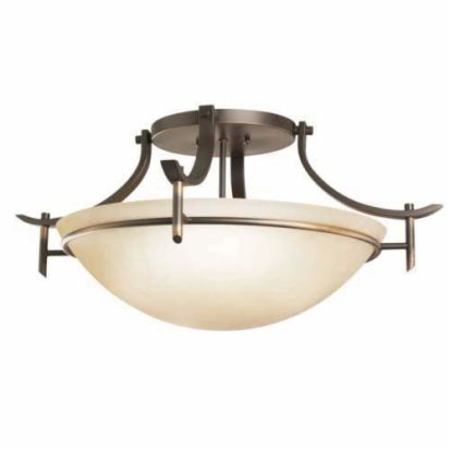 Kichler® 3606OZ Olympia Contemporary Semi-Flush Lighting, (3) Incandescent Lamp, 120 VAC, Olde Bronze Housing