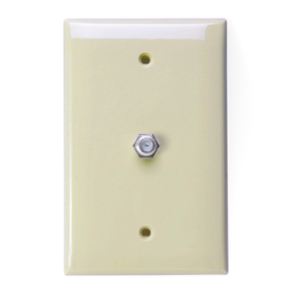 Leviton® 40539-MI Midsize Telephone/Video Wall Jack, 1 Gang, 3.12 in W, Nylon, Flush Mount