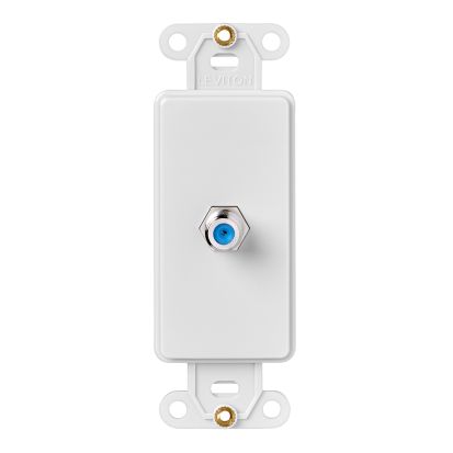 Leviton® Decora® 40681-W F-Connector Wallplate Jack Insert, For Use With Snap-On Wallplates and Decora Standard Wallplates