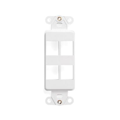 Leviton® Decora® QuickPort® 41644-W Multimedia Insert, 4 Ports, Flush Mount, White