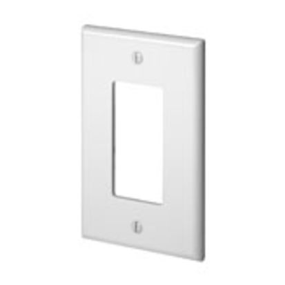 Leviton® Decora® PJ26-W Midway Size Screwless Wallplate, 1 Gang, 4.88 In H X 3.13 In W, Thermoplastic, White