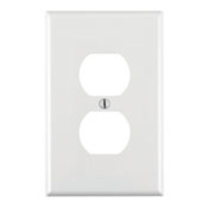 Leviton® PJ8-W Midway Size Wallplate, 1 Gang, 4-7/8 In H X 3-1/8 In W, Thermoplastic, White