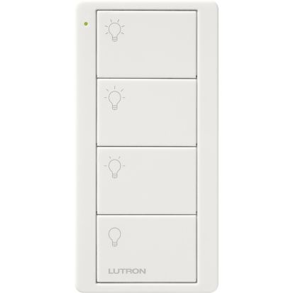 Lutron Pico® PJ2-4B-WH-L31P Wireless Remote With Scene Control Light Button Marking Code, 4-Button Switch, 3 VDC, 60/30 ft