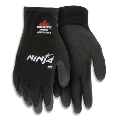 ORS Nasco Memphis N9690l N9690 Ninja® Insulated Palm And Fingertips Coated Gloves, L, HPT™ Palm, Black, Standard Finger, Acrylic/Nylon