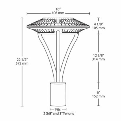 RAB ALED5T78N ALED® Type V Light Distribution Area Lighting,) LED Lamp, 90 W Fixture, 120/208/240/277 VAC, Bronze Housing