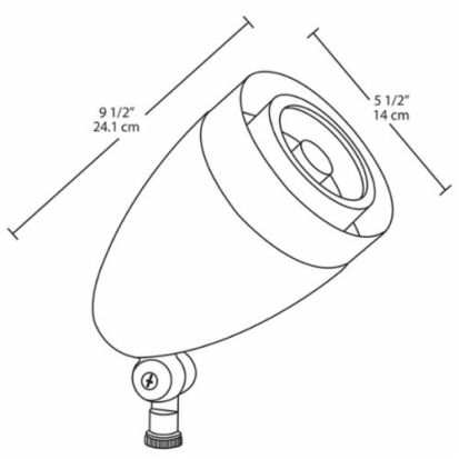 RAB HSLED13A Floodlight With Hood, Lens,) LED Lamp, 15 W Fixture, 100 to 240/277 VAC, Bronze Housing