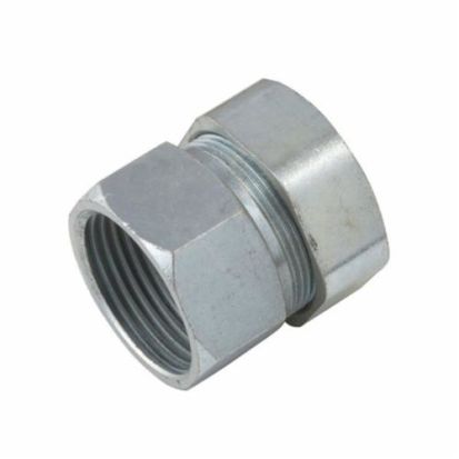 Hubbell RACO® 1352 Compression Conduit Combination Coupling, 1/2 in, For Use With IMC/Rigid to EMT Conduit, Steel, Electro-Plated Zinc