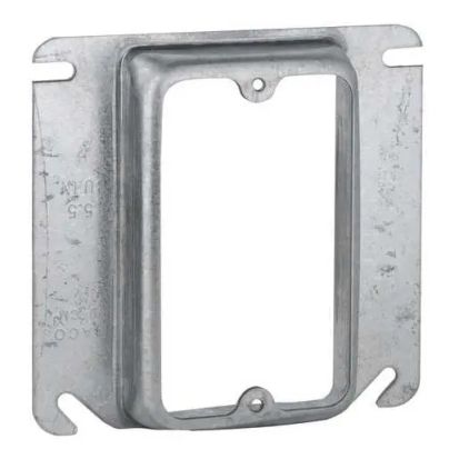 Hubbell RACO® 773 1-Device Raised Box Cover, 4 in L x 4 in W, Receptacle/Switch Cover, Drawn Steel