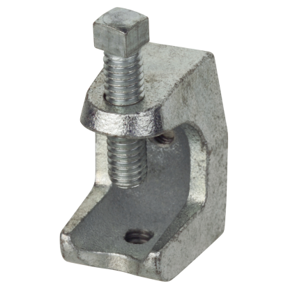 Thomas & Betts Steel City® 502 Beam Clamp, 3/8-16 Rod, 1 in THK Flange, 1300 lb Load, Malleable Iron, Electroplated