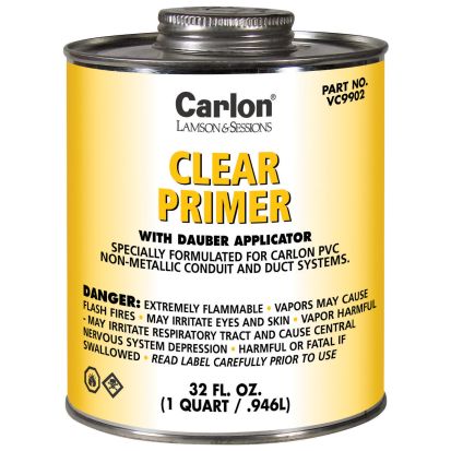 Thomas  Betts Carlon® VC9902 Regular Grade Conduit Primer With Dauber Applicator, 32 oz Can, Liquid, Clear