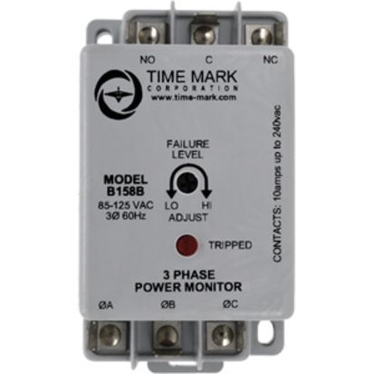 TIME MARK 158BR THREE PHASE VOLTAGE MONITOR, 208/240 VAC, 5 MINUTE TIME DELAY