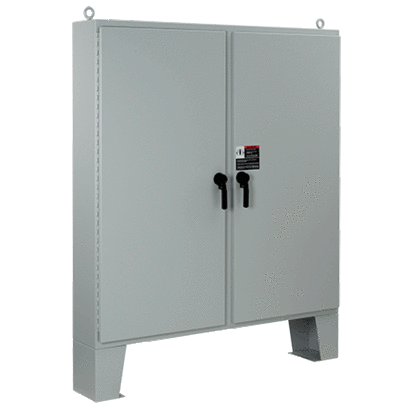 nVent HOFFMAN A74H7218LP3PT A4L3 2-Door Large Enclosure With Floor Stand, 74.06 in L x 72.06 in W x 18.06 in D, NEMA 3/4/IP66 NEMA Rating, Steel