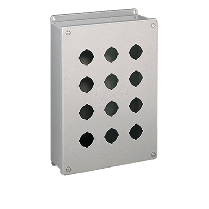 nVent HOFFMAN PB1S Pushbutton Enclosure, 3-1/2 in L x 3-1/4 in W x 2-3/4 in D, 304 Stainless Steel, NEMA 4X/IP66