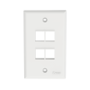 Panduit NetKey PanNet NK4FNWH Flat Vertical Faceplate, 1 Gang, 4 Ports ...