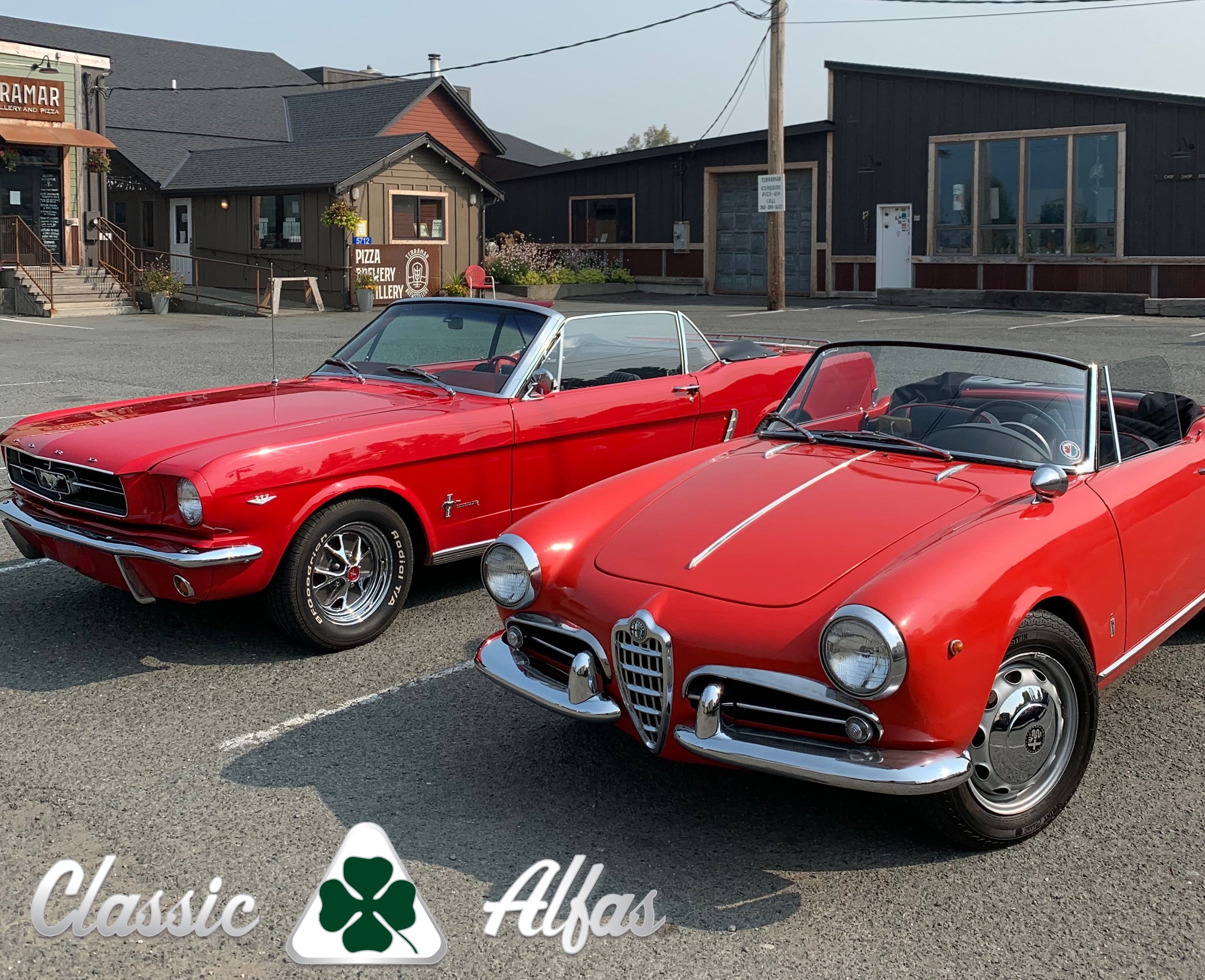 1959 Giuleta Spider and 1964 Mustang Covertible