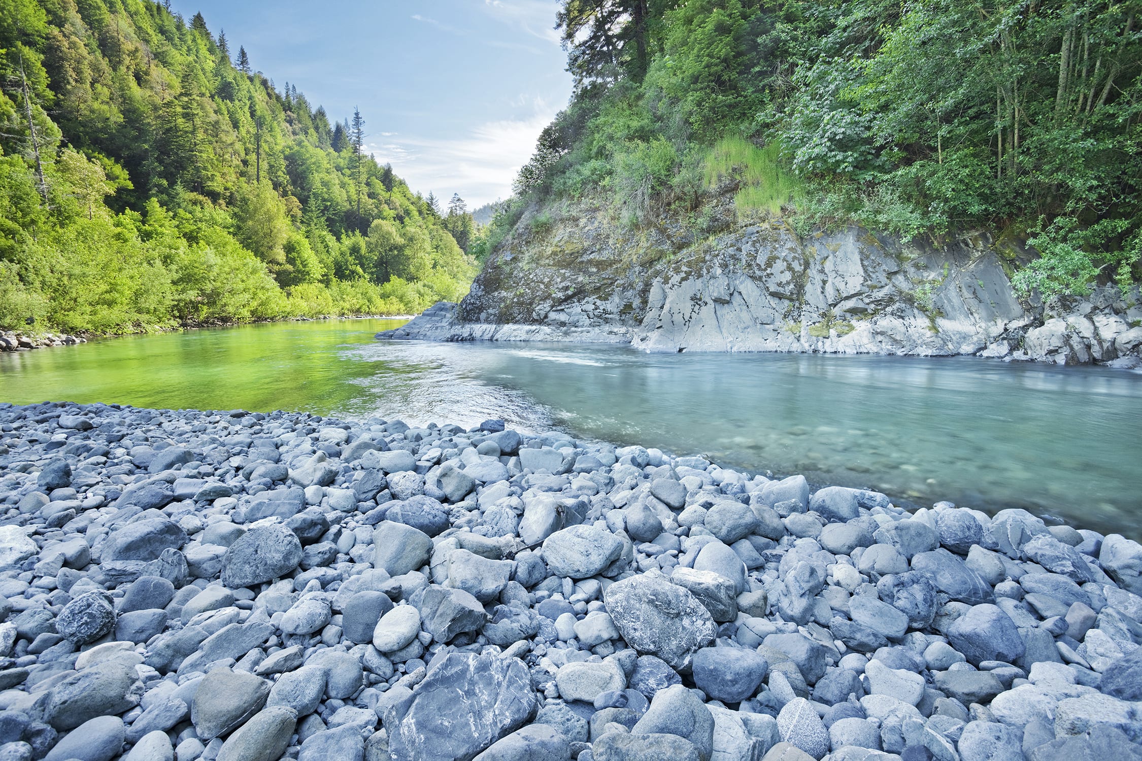 Blue Creek flows cold and clear from high in the Siskiyou mountains of northern California and meets the Klamath River 16 Miles upstream from the mouth. It is the first source of cold water that salmon and steelhead encounter on their migration inland and provides these fish a critical cold-water refuge so they can complete their journeys inland to spawn. It is the lifeline to the Klamath River in the heart of the California Redwoods.