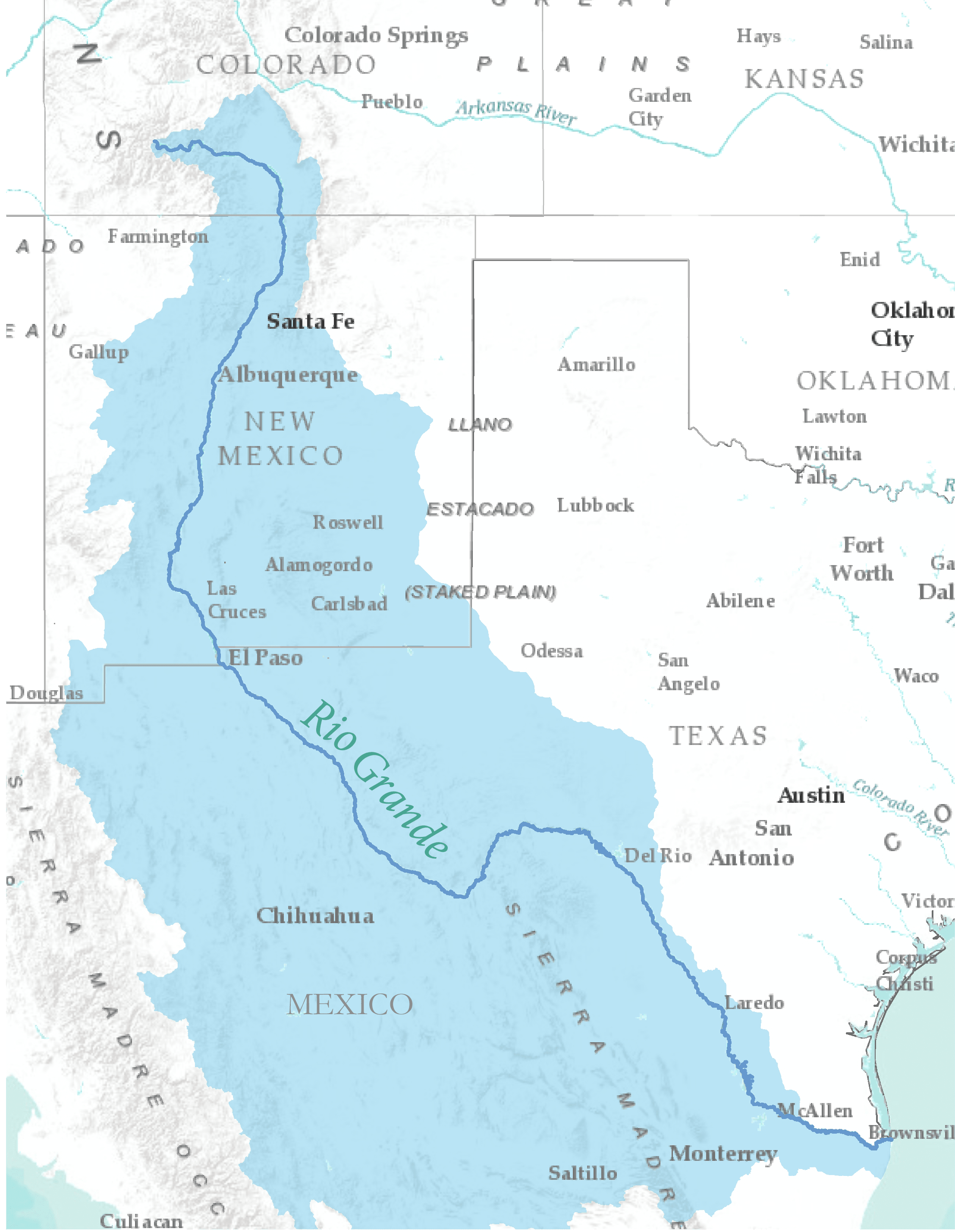 Rio Grande River Usa Map Map