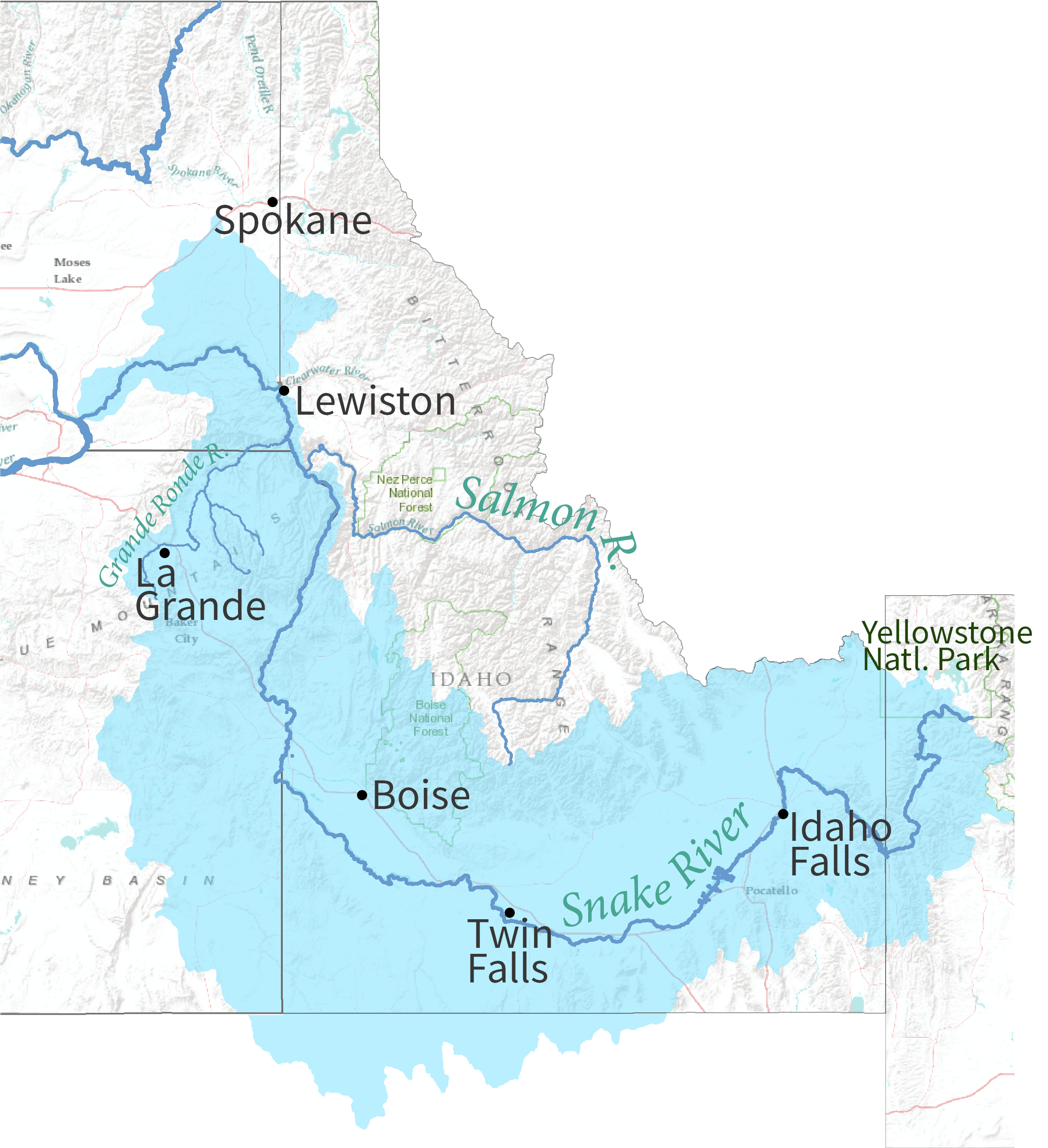 2016 Snake River Fire Map Map   Snake River Watershed State Map 