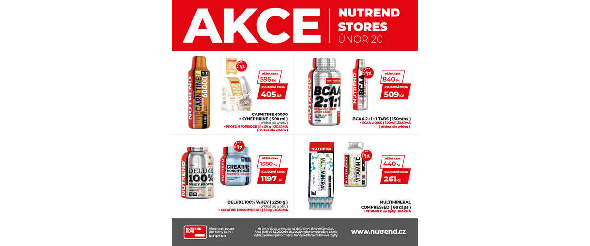 Únorové akční zboží v NUTREND store Únorové akční zboží v NUTREND store