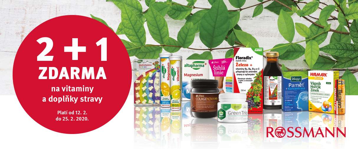Vitaminová bomba: akce 2 + 1 ZDARMA na vitaminy a doplňky stravy Vitaminová bomba: akce 2 + 1 ZDARMA na vitaminy a doplňky stravy