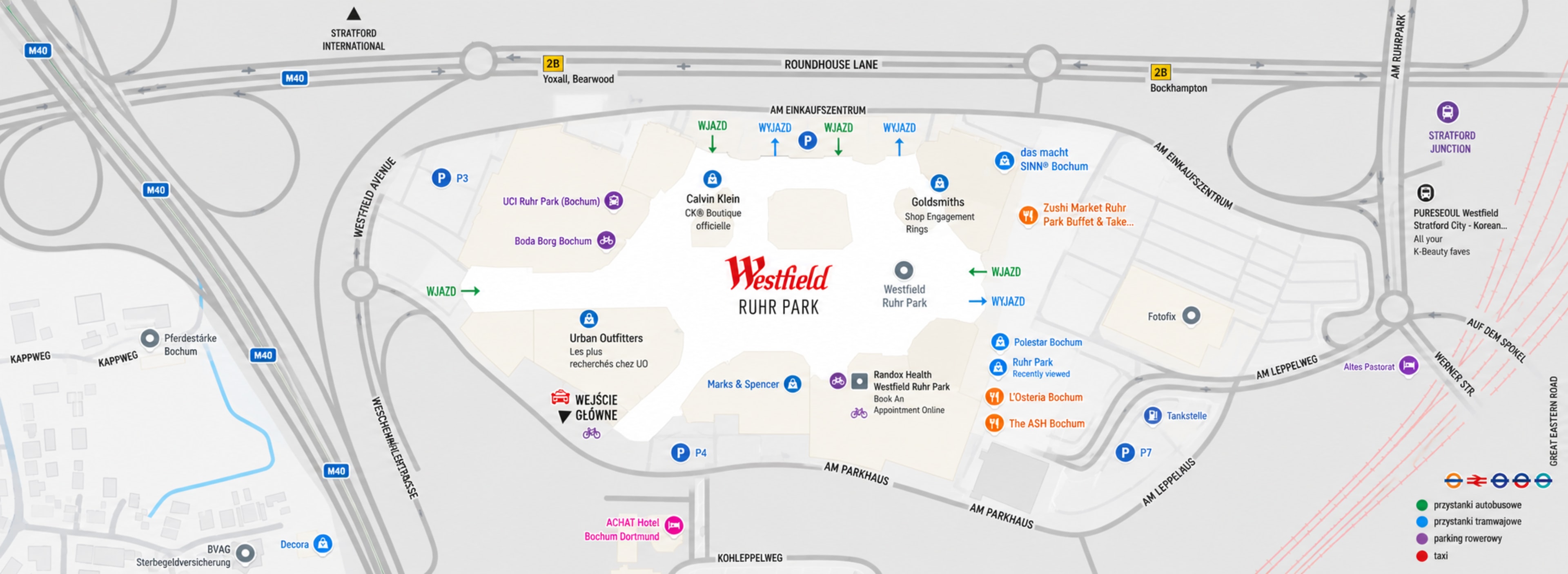 Parking map of Westfield Ruhr Park