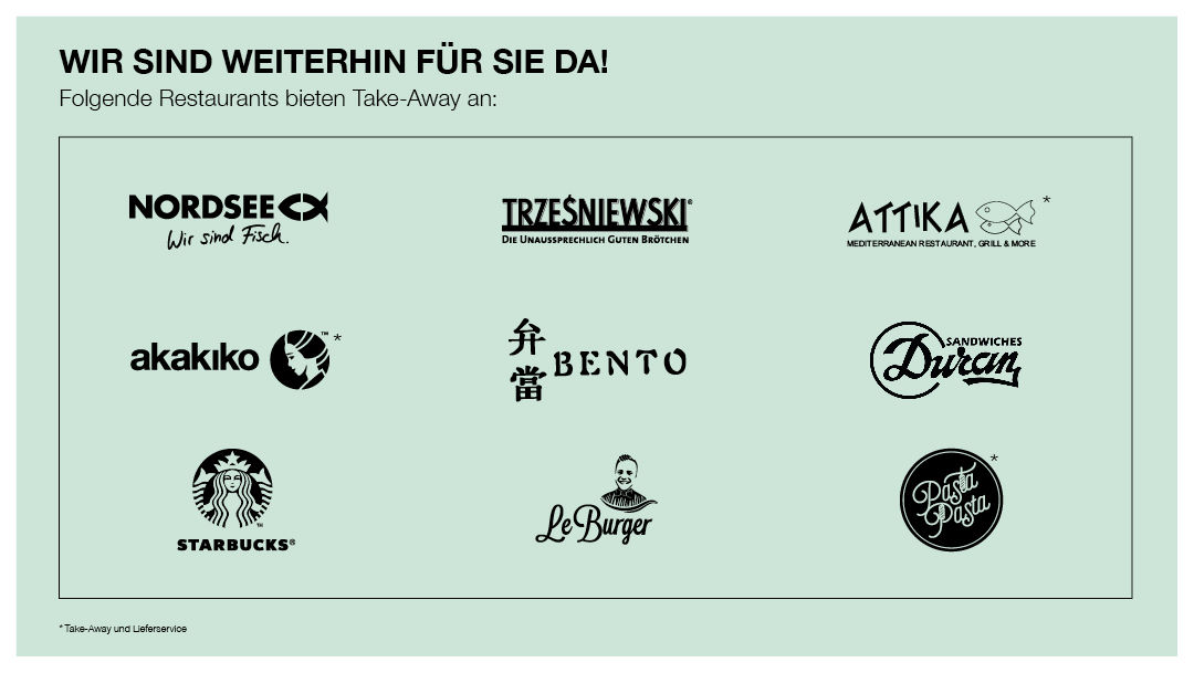 Hunger? Unsere Restaurants bieten Take-Away & Home-Delivery an! Hunger? Unsere Restaurants bieten Take-Away & Home-Delivery an!