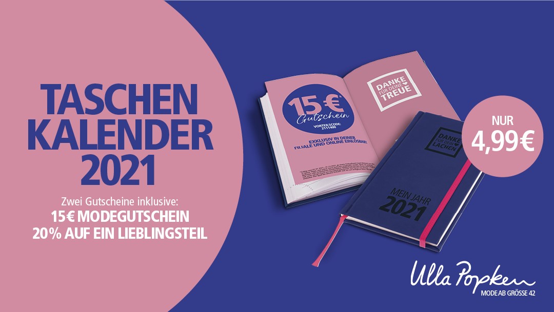 Ulla Popken: Taschenkalender & Gutscheine! Ulla Popken: Taschenkalender & Gutscheine!