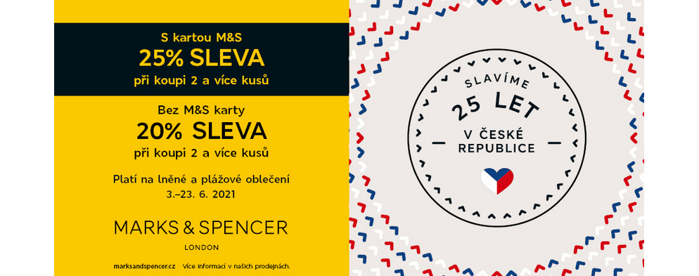 S kartou M&S 25% SLEVA S kartou M&S 25% SLEVA