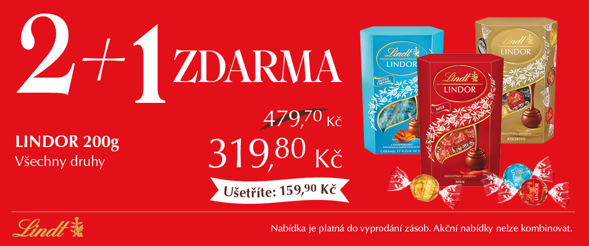 Lindor 200g v oblíbené akci 2+1 Lindor 200g v oblíbené akci 2+1