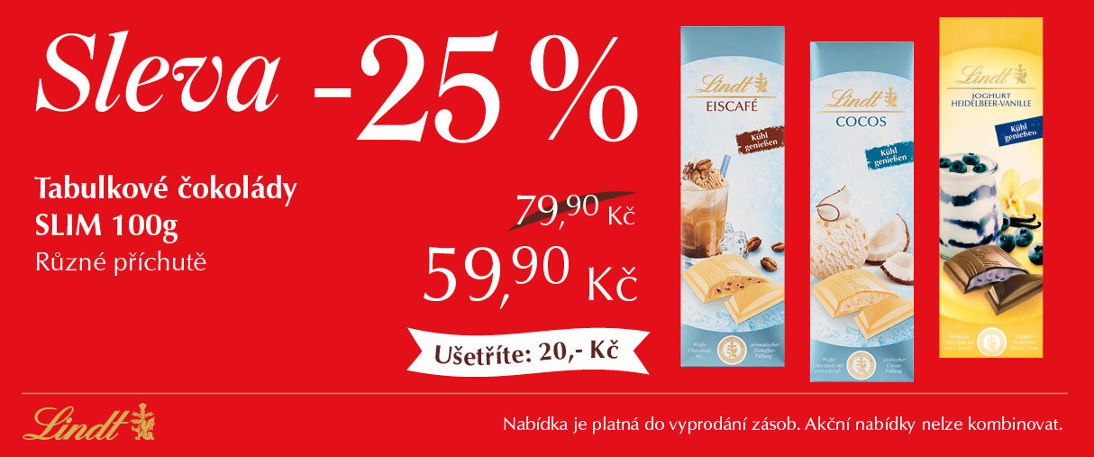Tabulkové čokolády Slim ICE - 25 % Tabulkové čokolády Slim ICE - 25 %