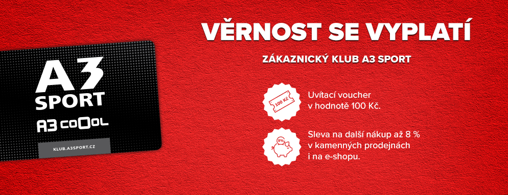 Být členem Zákaznického klubu A3 SPORT se vyplatí! Být členem Zákaznického klubu A3 SPORT se vyplatí!
