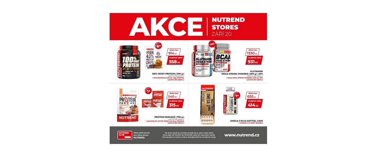 Zářijové akční zboží v NUTREND store Zářijové akční zboží v NUTREND store